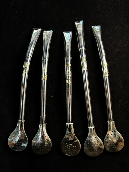 Bombilla de Alpaca con Iniciales en BRONCE.